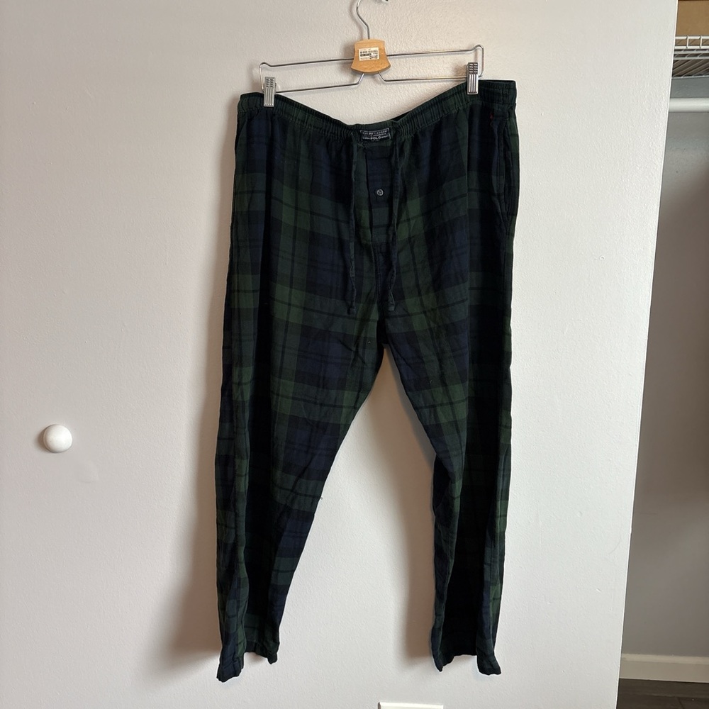 Polo by Ralph Lauren Black and Green Plaid Pants